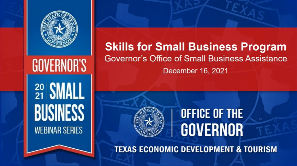 Governor’s 2021 Small Business Webinar Series Thumbnail