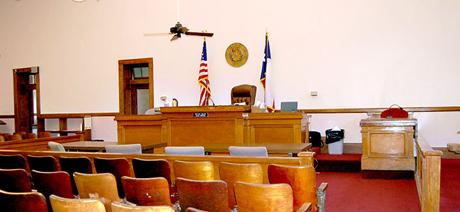 Interior of Bastrop County Courtroom