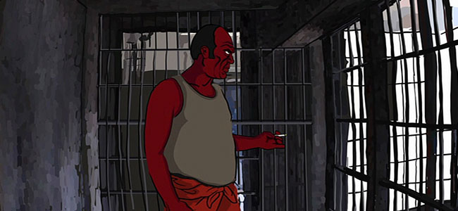 Animated Man in Cartoon Version of the Jail Cell