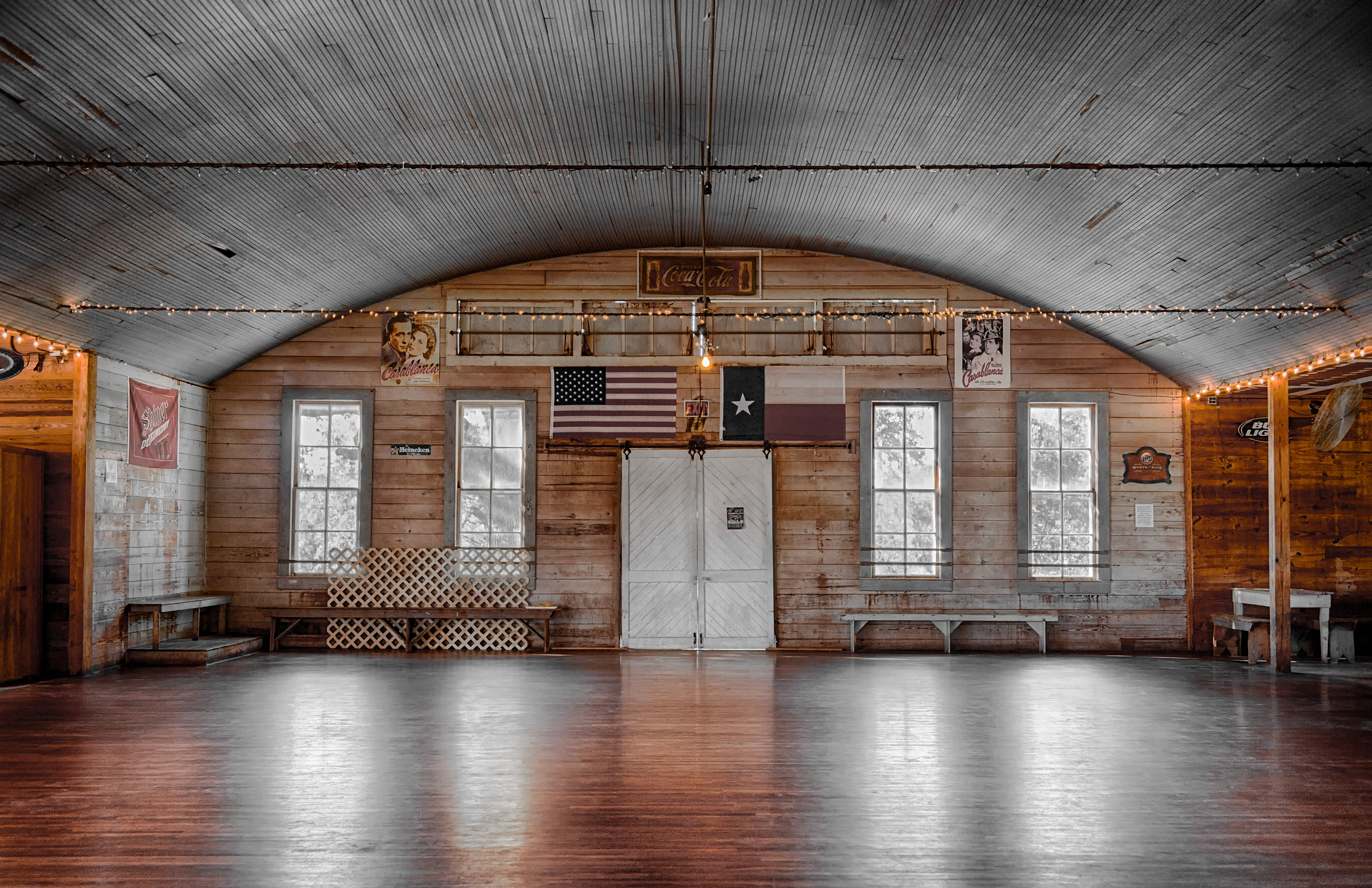 Interior of Twin Sisters Dance Hall in Blanco