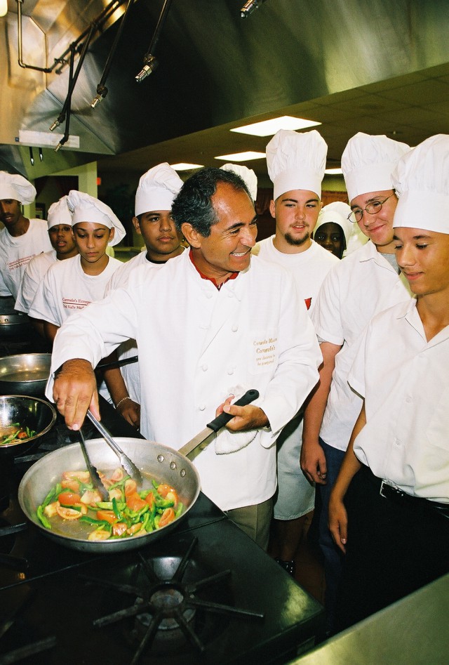 Carmelo Mauro with students