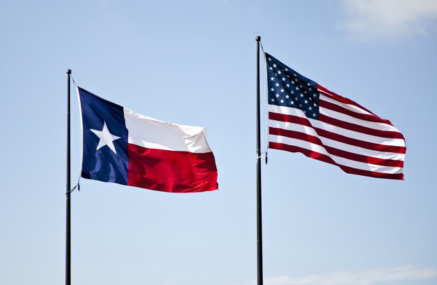 Texas and American flags