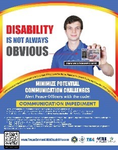 Texas Driving with Disability Poster in English