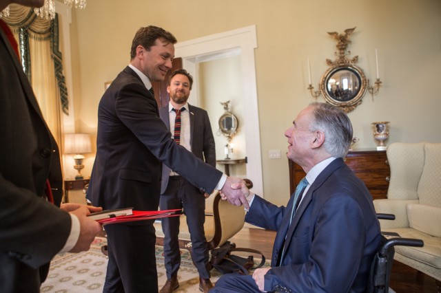 Governor Abbott Meets With Danish Ambassador To The United States Lars Lose Image