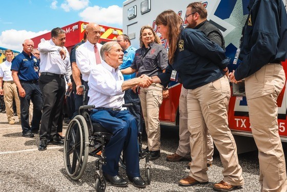 Governor Abbott Tours Hurricane Beryl Resource Staging Area In Houston Image