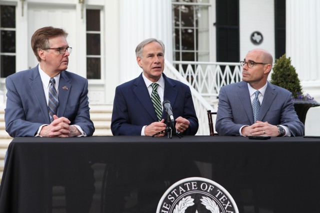 Governor Abbott, Lt. Governor Patrick, and Speaker Bonnen discuss goals for the 86th Texas legislature.