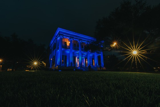 Texas Governor's Mansion Lit Blue In Honor Of Frontline Health Care Workers In Texas
